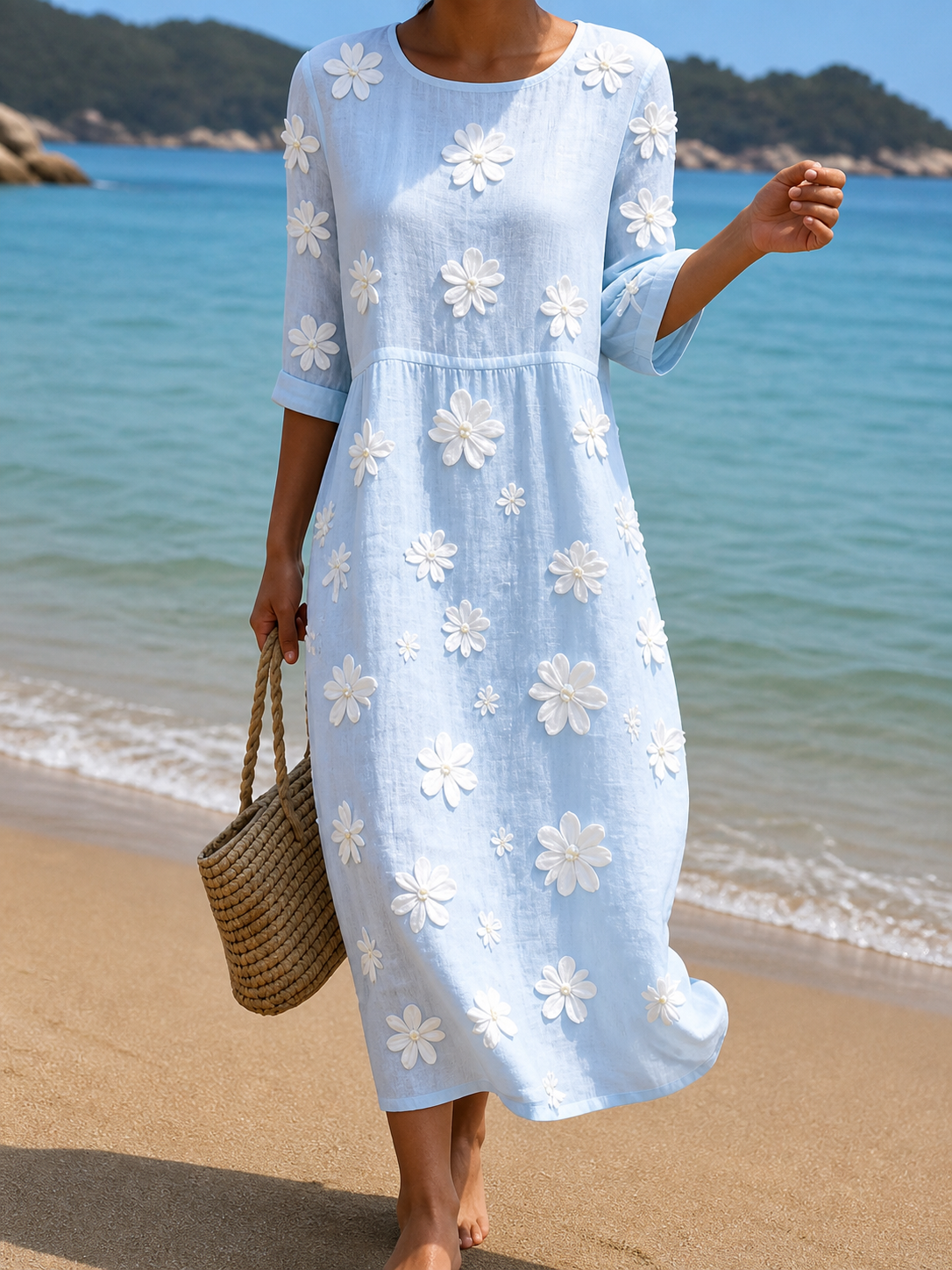Robe femme décontractée à motifs floraux