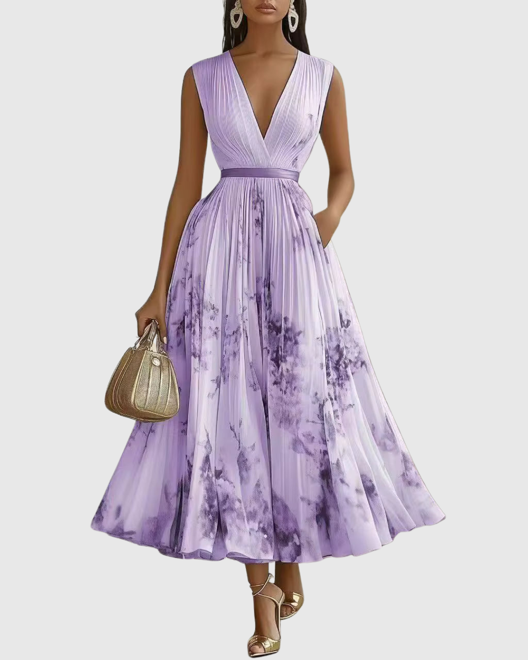 Rosalie – Robe longue plissée élégante