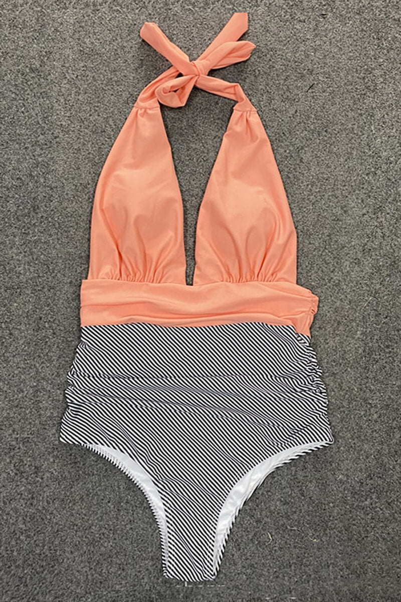 Maillot de Bain Une Pièce Verano à Rayures Bicolores