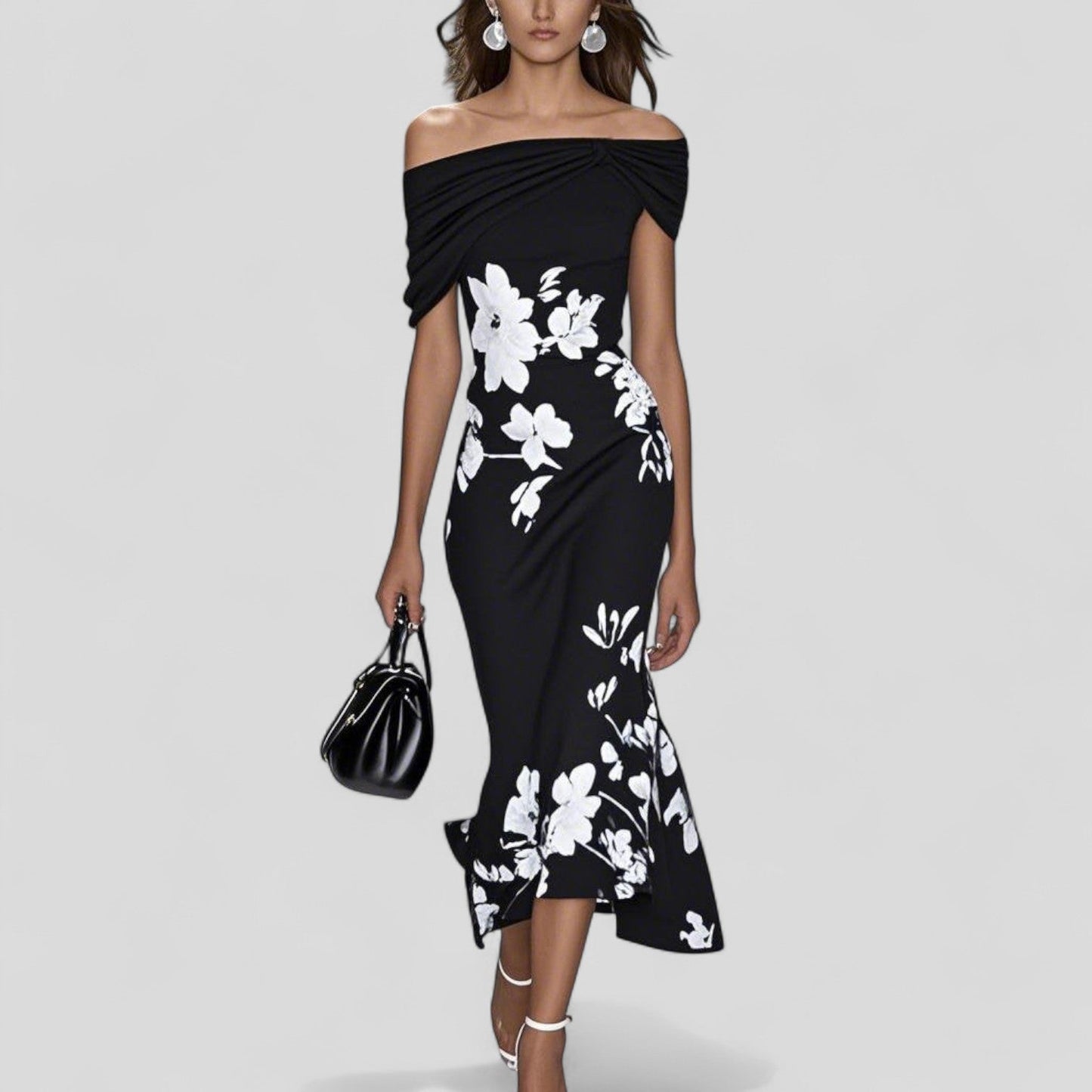 Isabelle – Robe midi élégante imprimée
