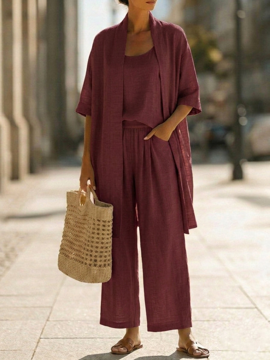 Isa | Ensemble Élégant de Trois Pièces, Chic et Pratique