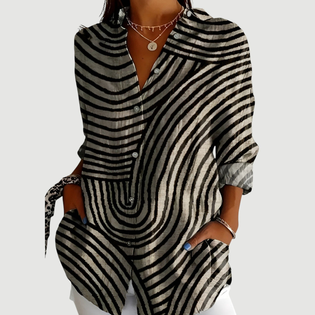 Maja - Blouse Géométrique Élégante