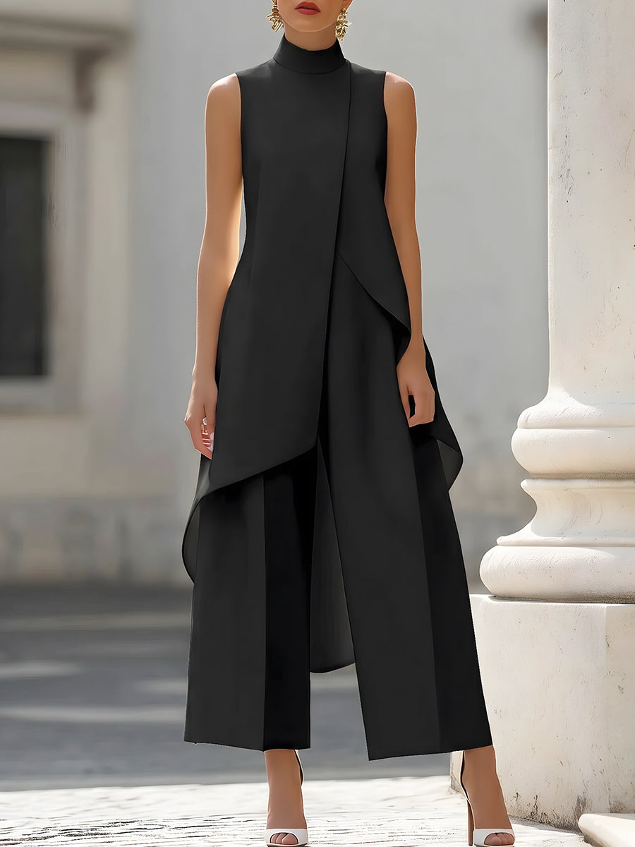 Catalina - Robe Longue Mono à Découpe Élégante