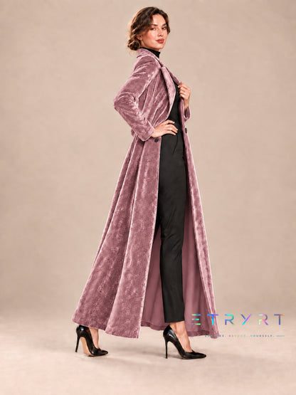 Beatrice | Long manteau ouvert en velours