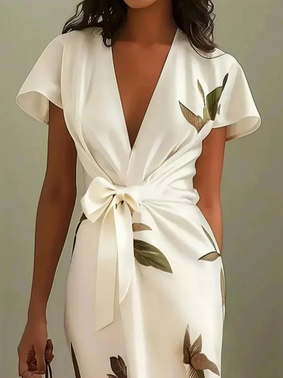 Harper – Robe portefeuille élégante à imprimé botanique
