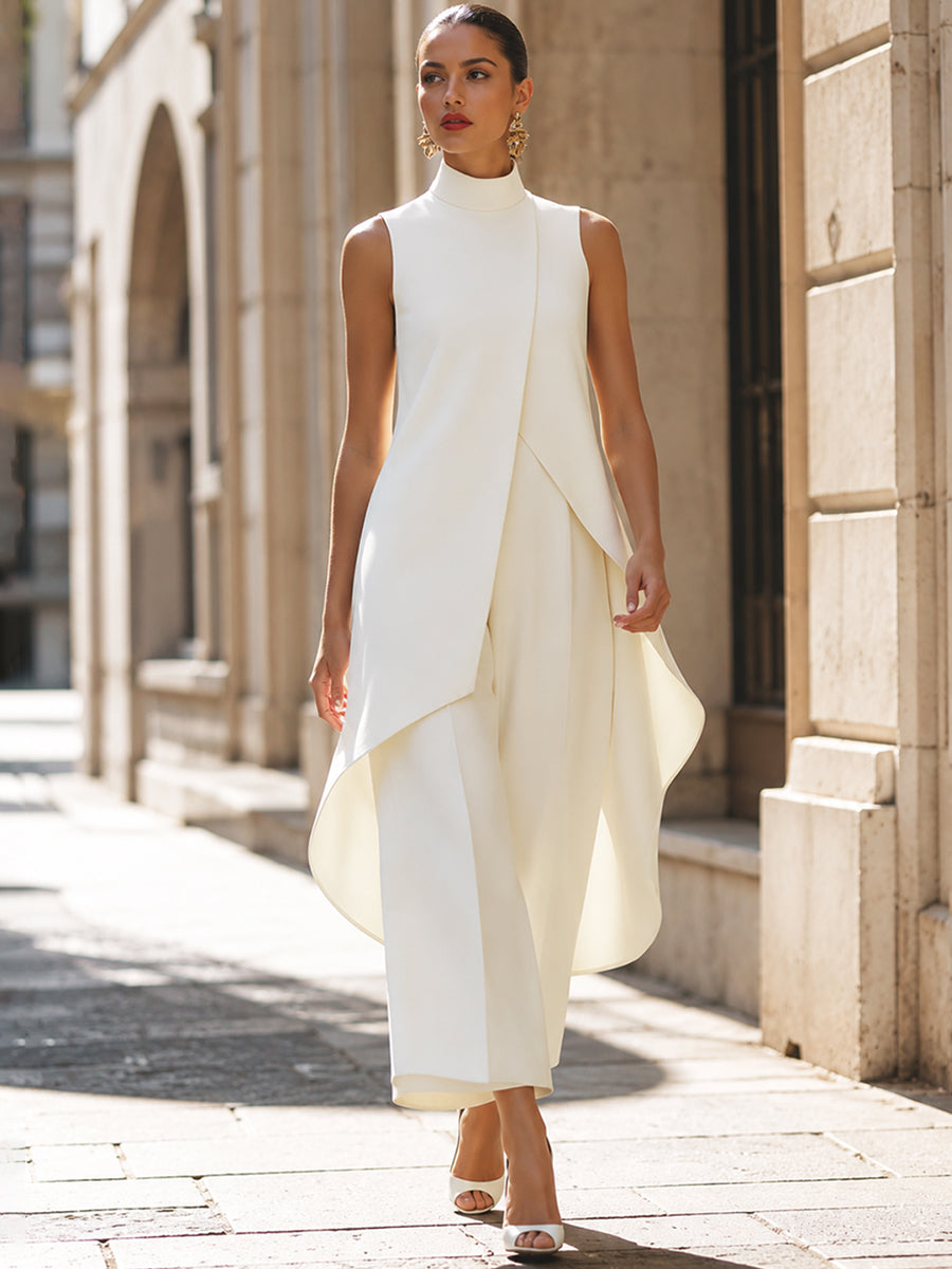 Catalina - Robe Longue Mono à Découpe Élégante