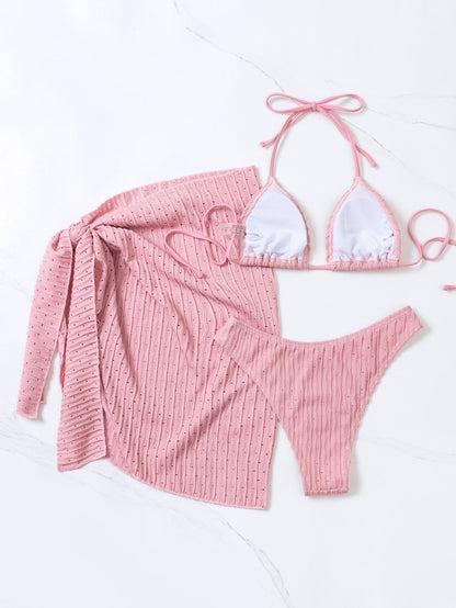 Bikini Malibu - Haut Triangle et Slip avec Jupe (3 Pièces)