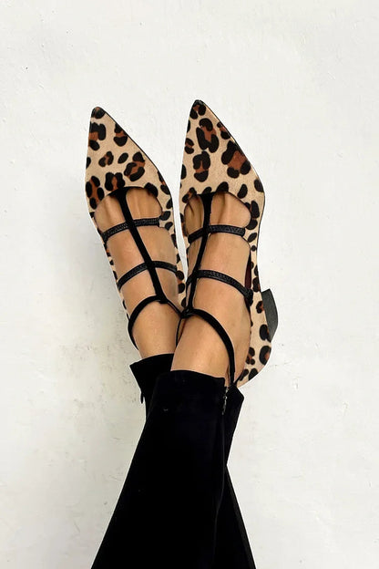 Bridget – Talons hauts ballerines à imprimé léopard