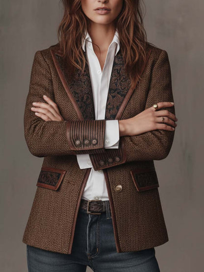Consuelo - Blazer à Panneaux Houndstooth