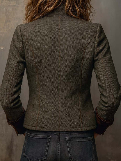 Dolores - Blazer en Sergé avec Détails Contrastants