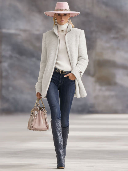 Veste vintage en polaire rose avec zip