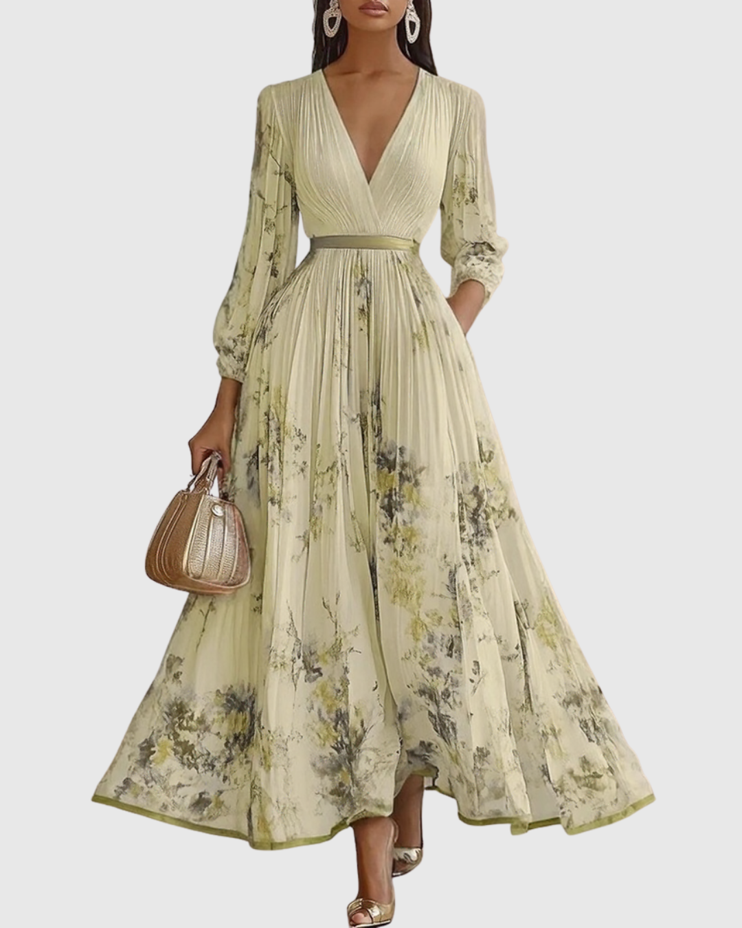 Rosalie – Robe longue plissée élégante