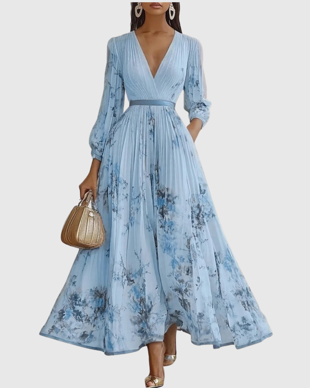 Rosalie – Robe longue plissée élégante