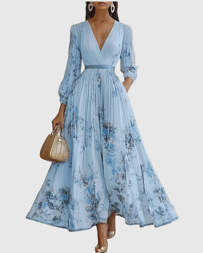 Rosalie – Robe longue plissée élégante