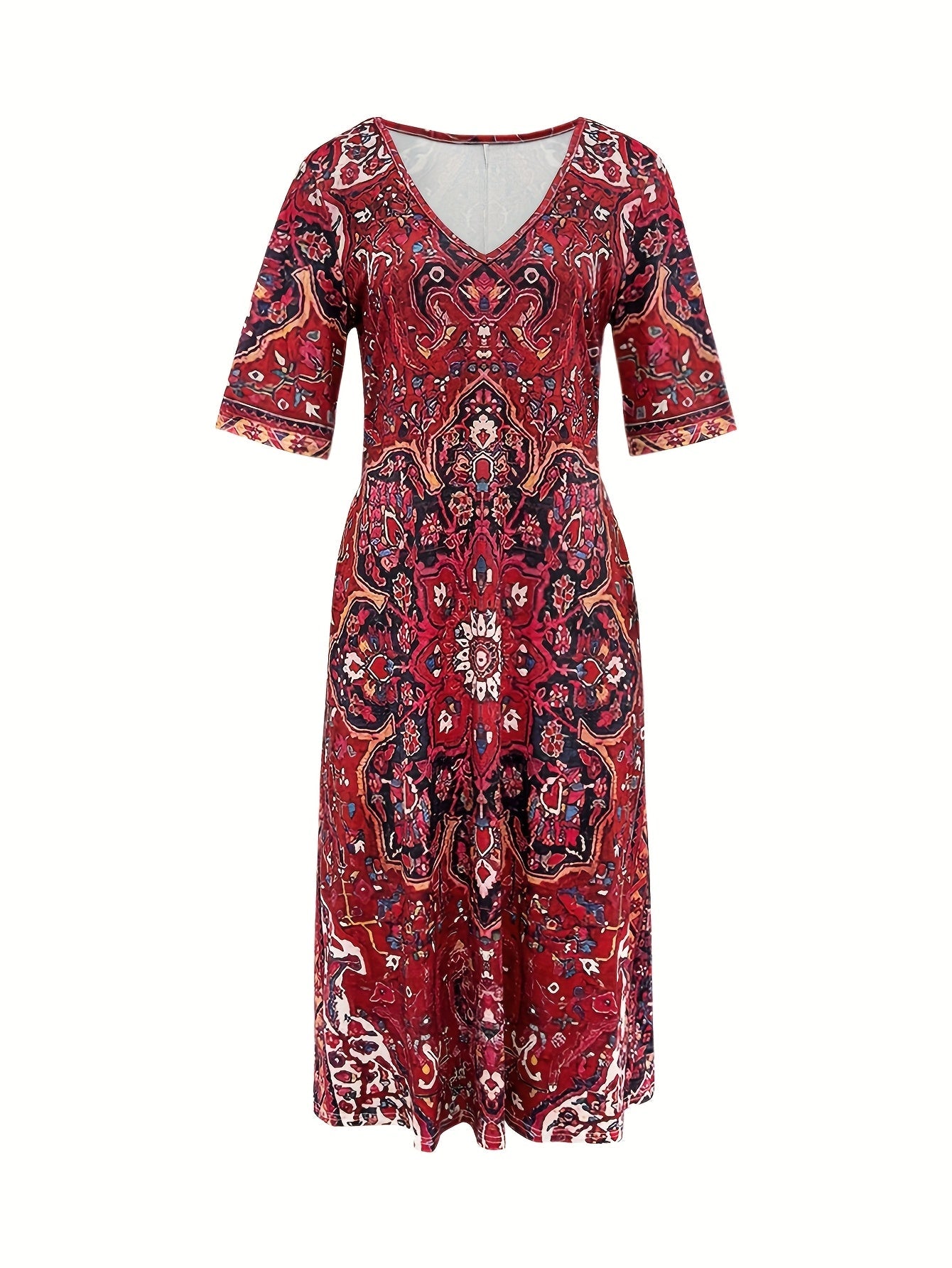 Camille – Robe fluide élégante à col V