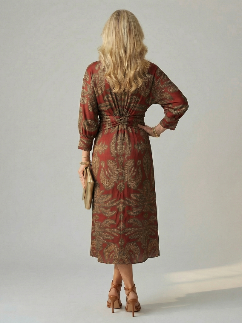 Zoé | Robe midi portefeuille naturelle