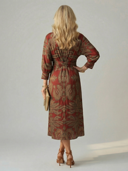 Zoé | Robe midi portefeuille naturelle
