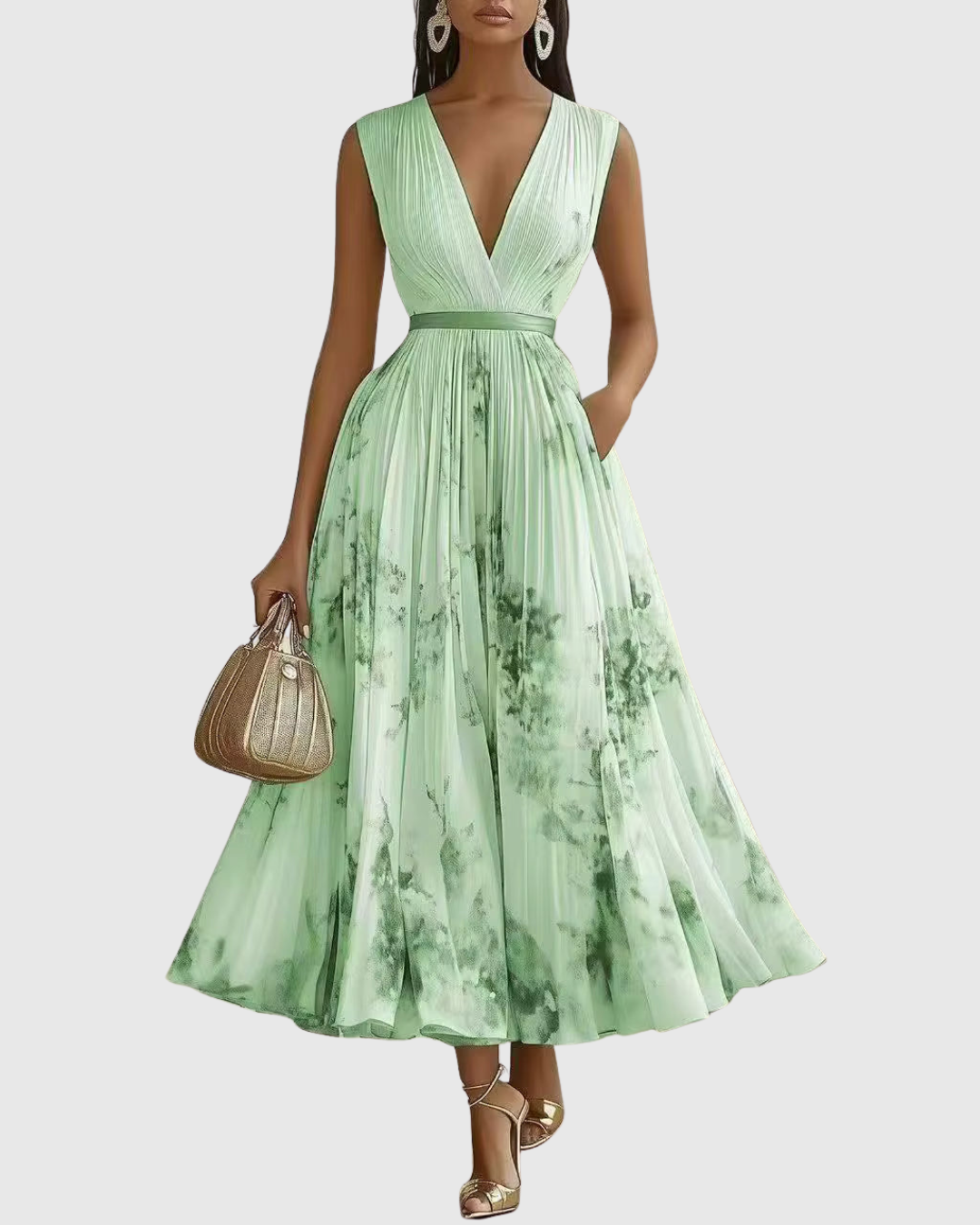 Rosalie – Robe longue plissée élégante