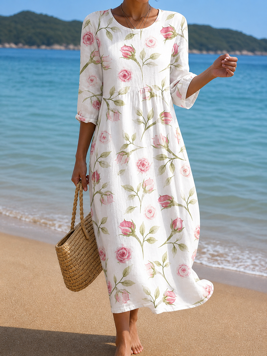 Robe femme décontractée à motifs floraux