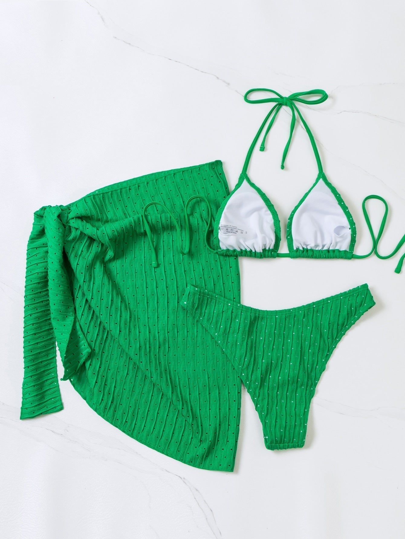 Bikini Malibu - Haut Triangle et Slip avec Jupe (3 Pièces)