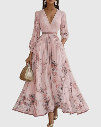 Rosalie – Robe longue plissée élégante