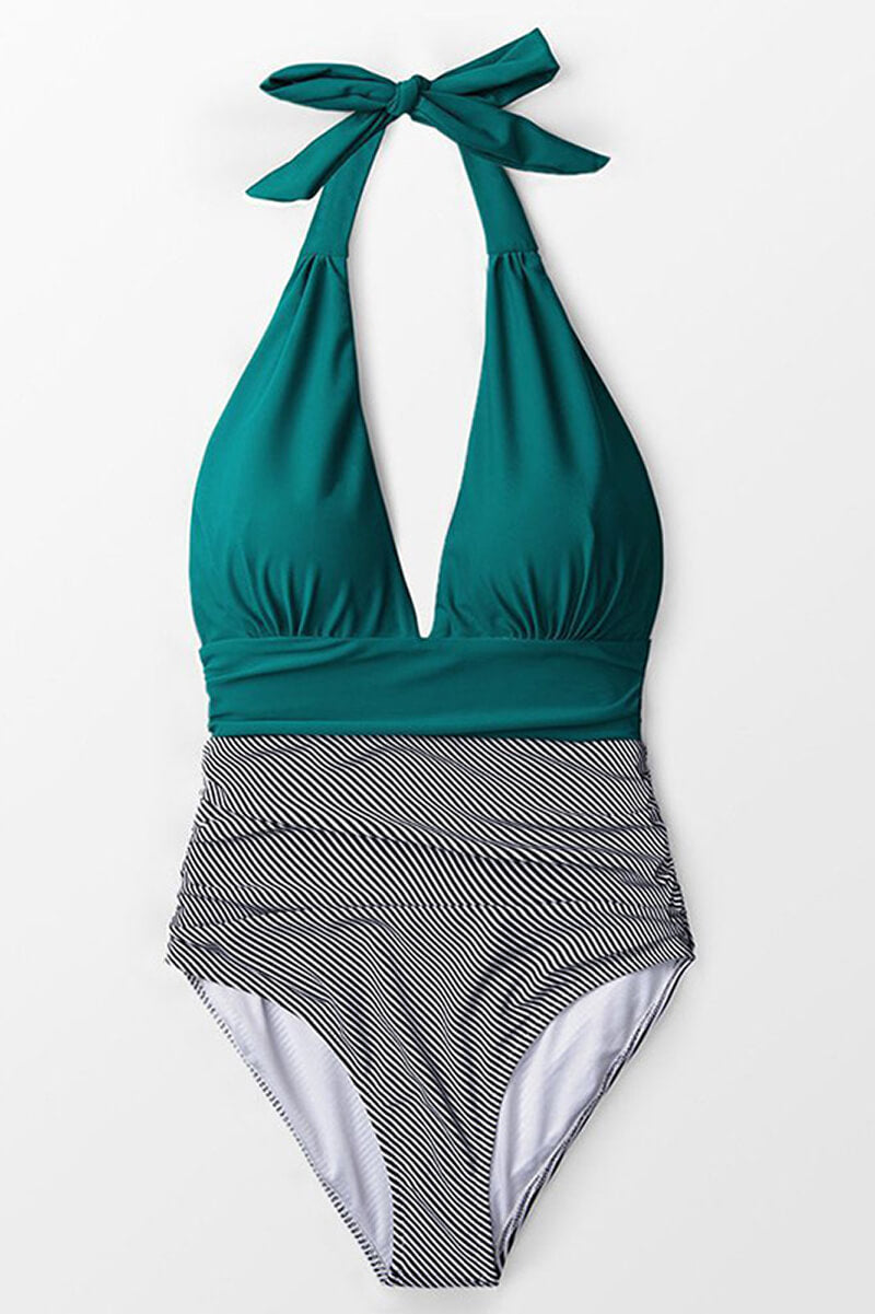 Maillot de Bain Une Pièce Verano à Rayures Bicolores