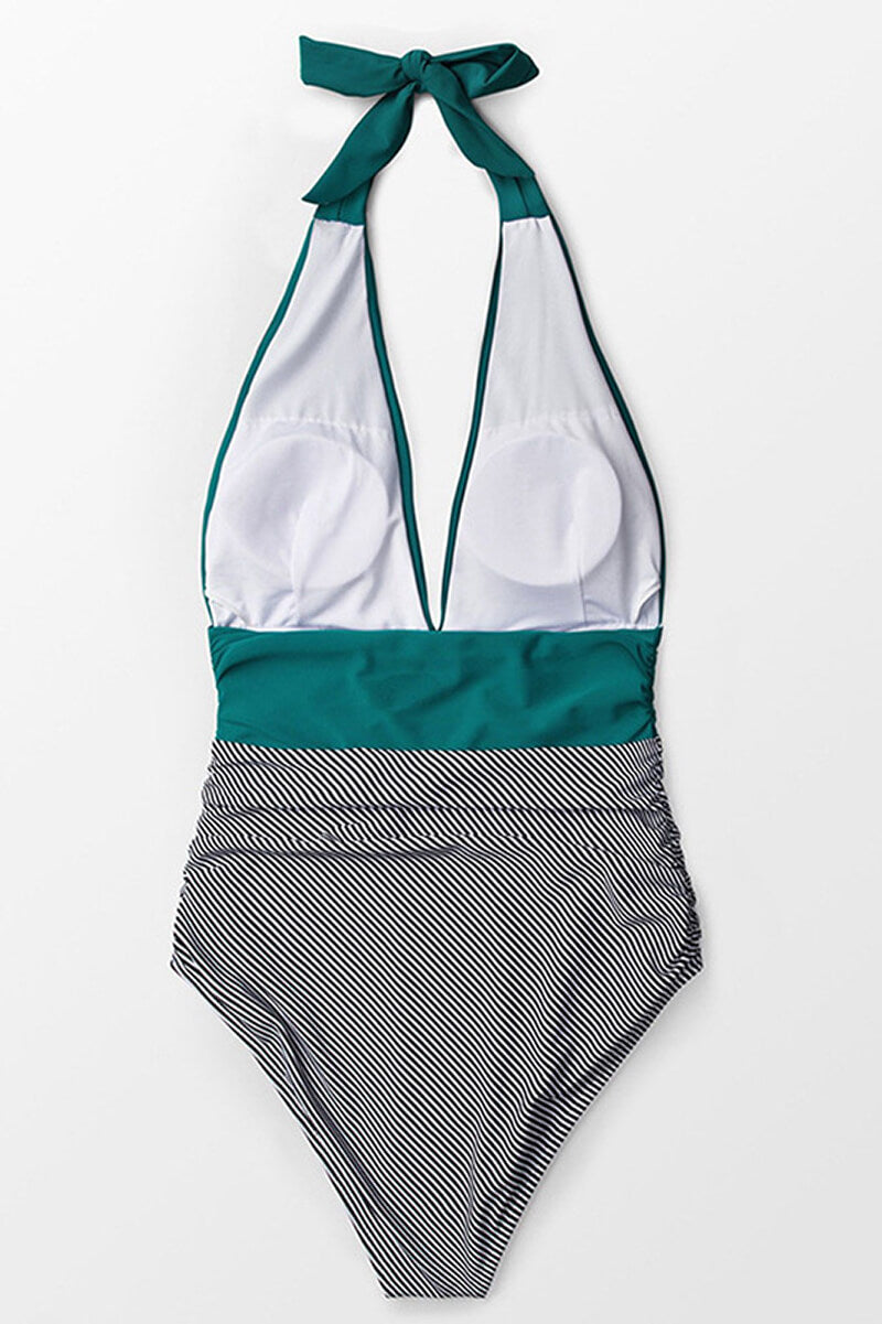 Maillot de Bain Une Pièce Verano à Rayures Bicolores