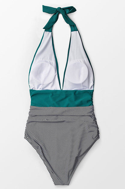 Maillot de Bain Une Pièce Verano à Rayures Bicolores