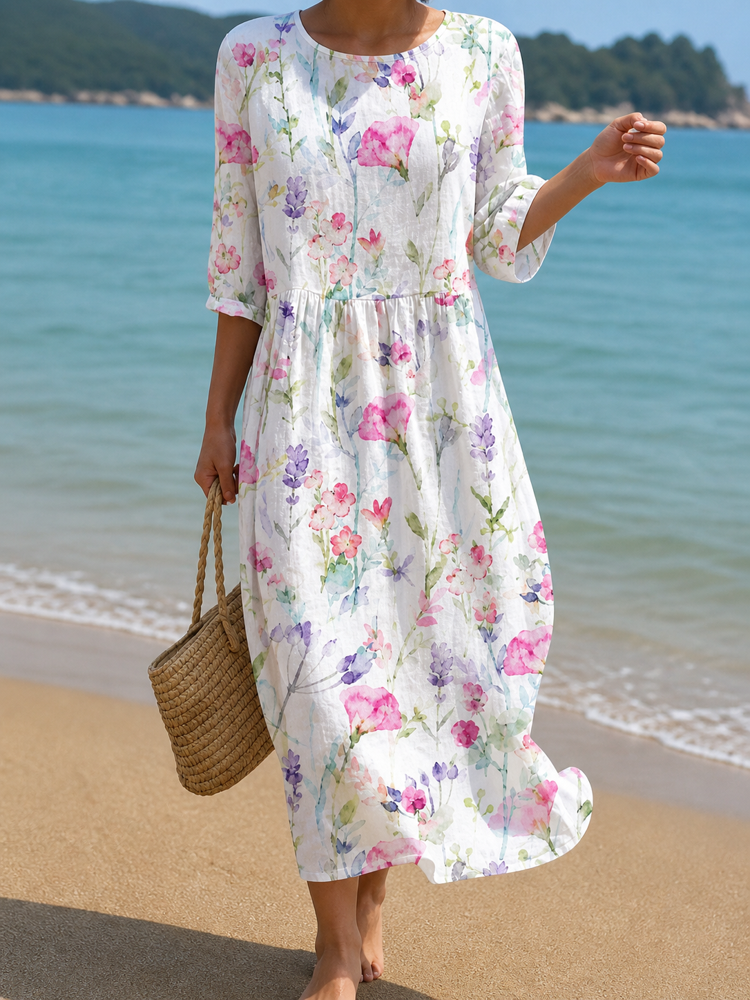 Robe féminine décontractée à motif floral