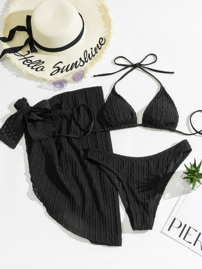 Bikini Malibu - Haut Triangle et Slip avec Jupe (3 Pièces)