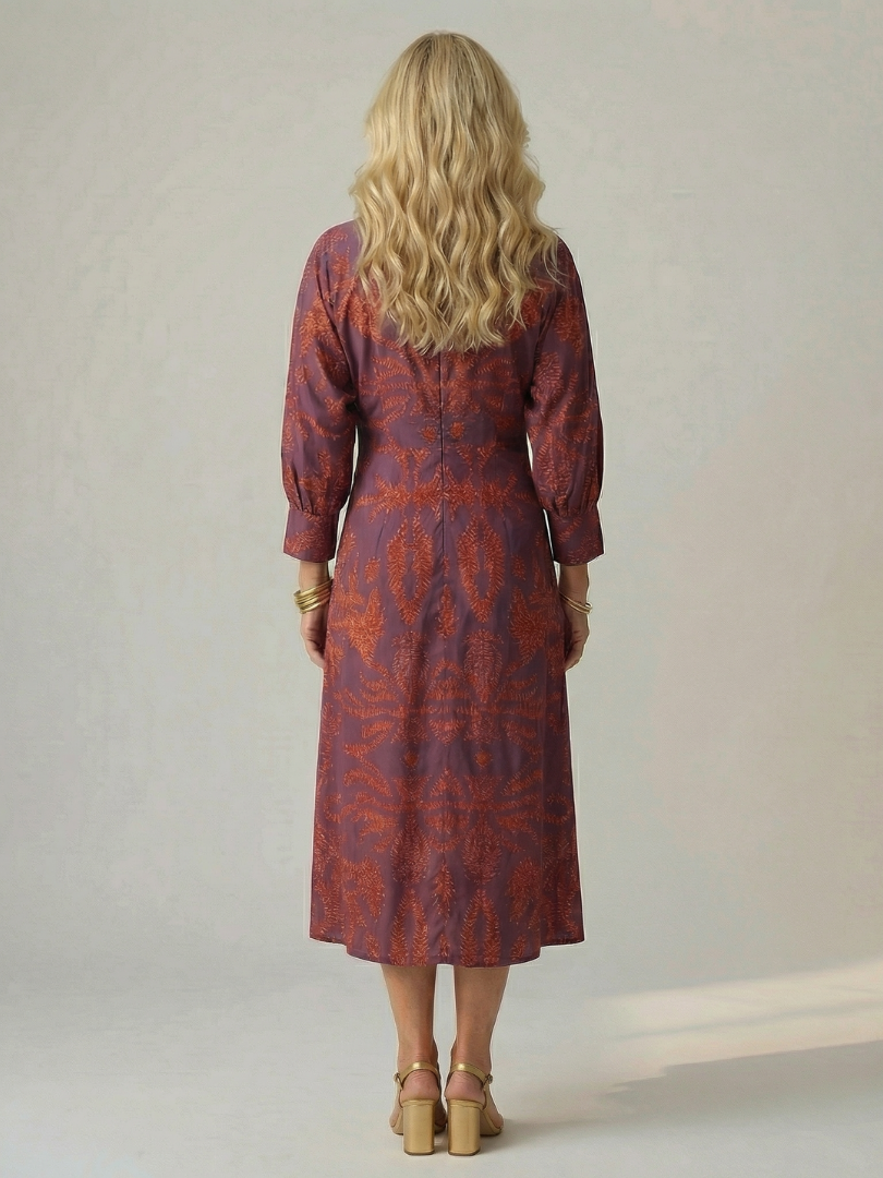 Zoé | Robe midi portefeuille naturelle