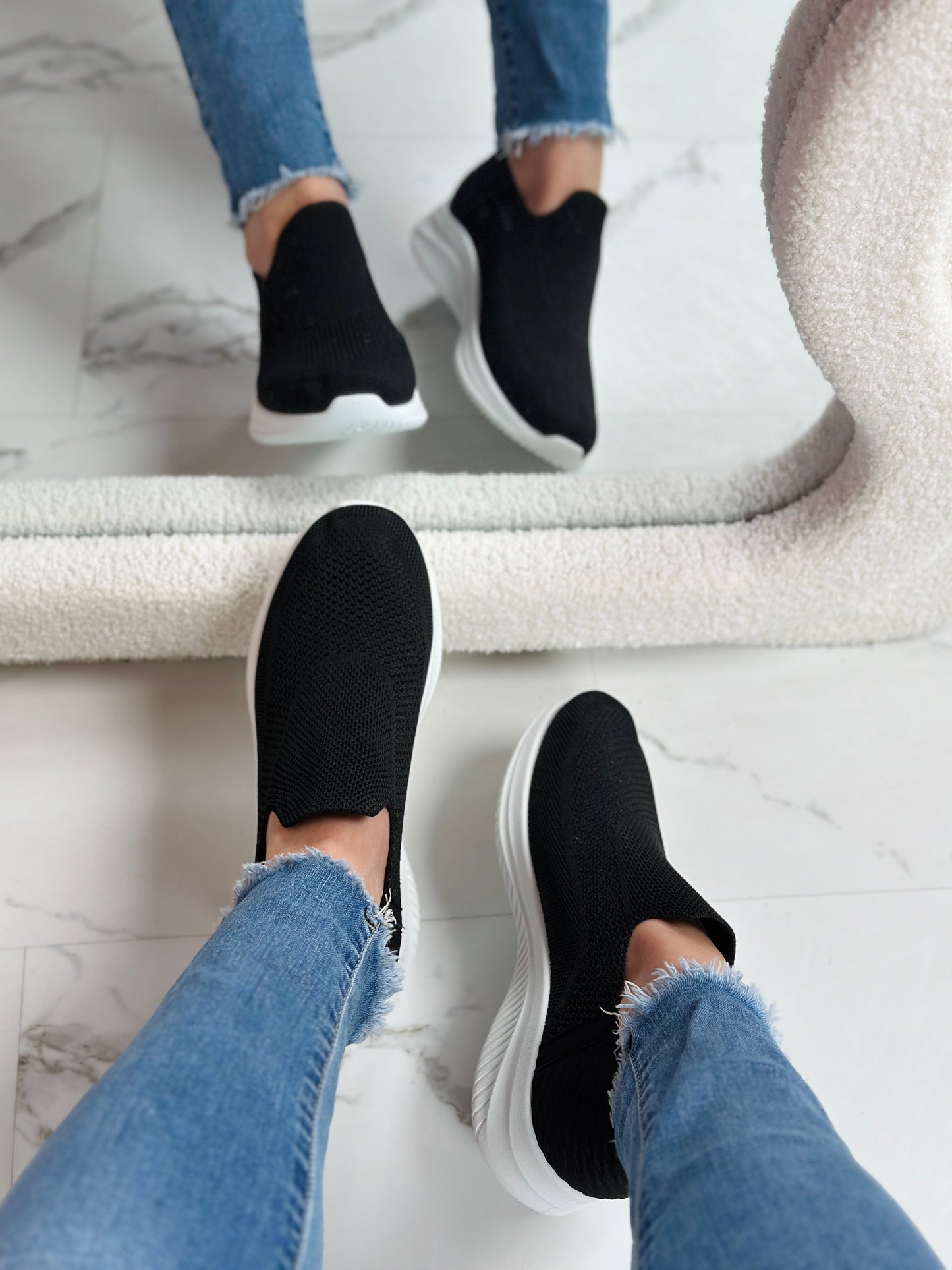Black Slip-On Sneakers