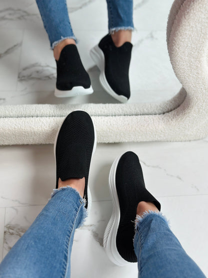 Black Slip-On Sneakers