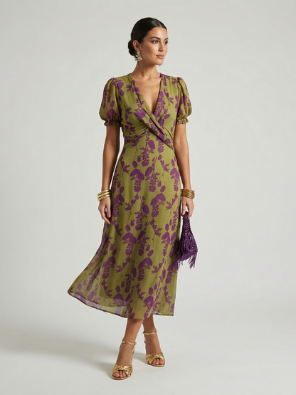 Louise | Robe midi fleurie décontractée