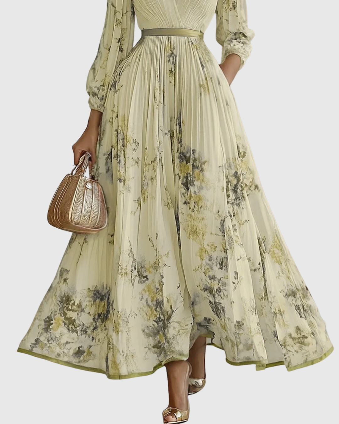 Rosalie – Robe longue plissée élégante