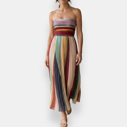 Holvarine | Robe longue plissée bustier