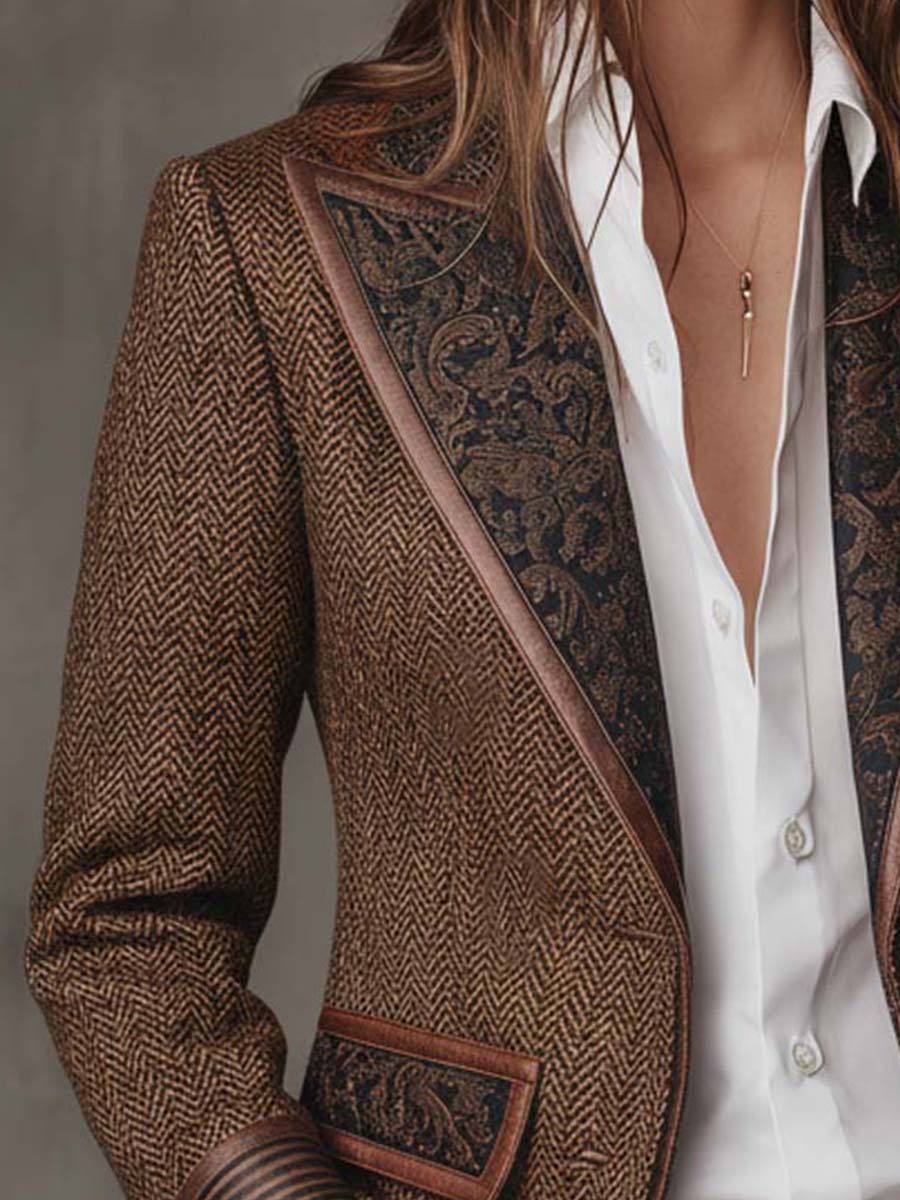 Consuelo - Blazer à Panneaux Houndstooth