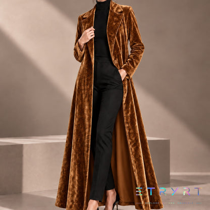 Beatrice | Long manteau ouvert en velours