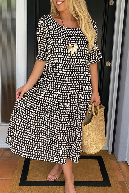 Iris – Robe midi sable élégante