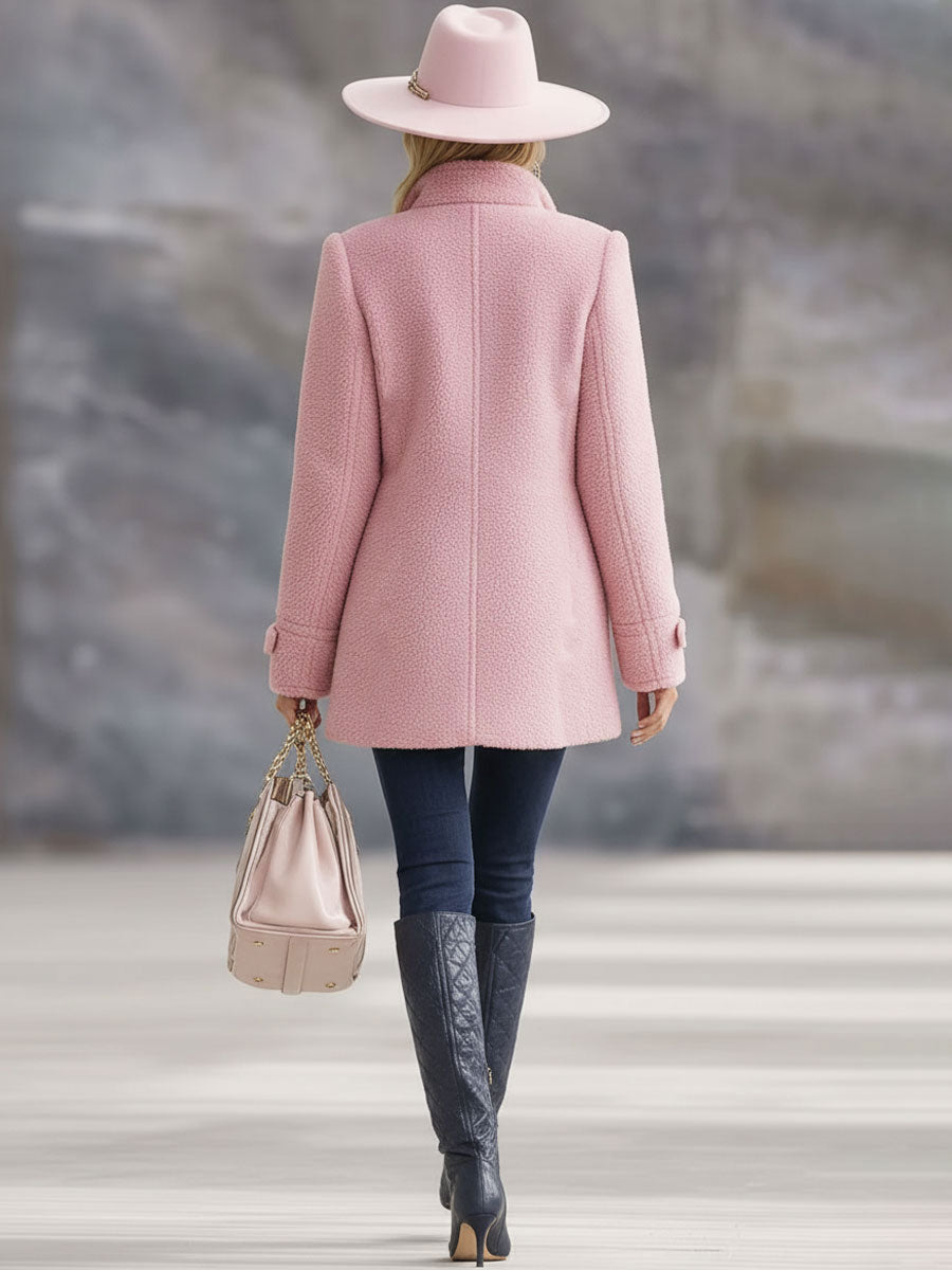 Veste vintage en polaire rose avec zip