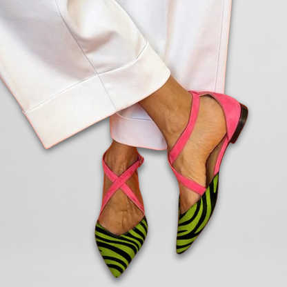 Zebra Ballerinas with Straps