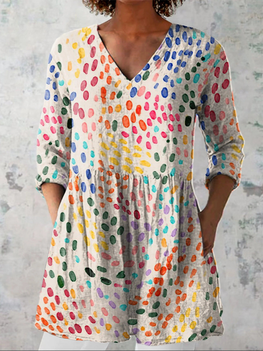 Pauline | Longue Blouse avec Décolleté en V