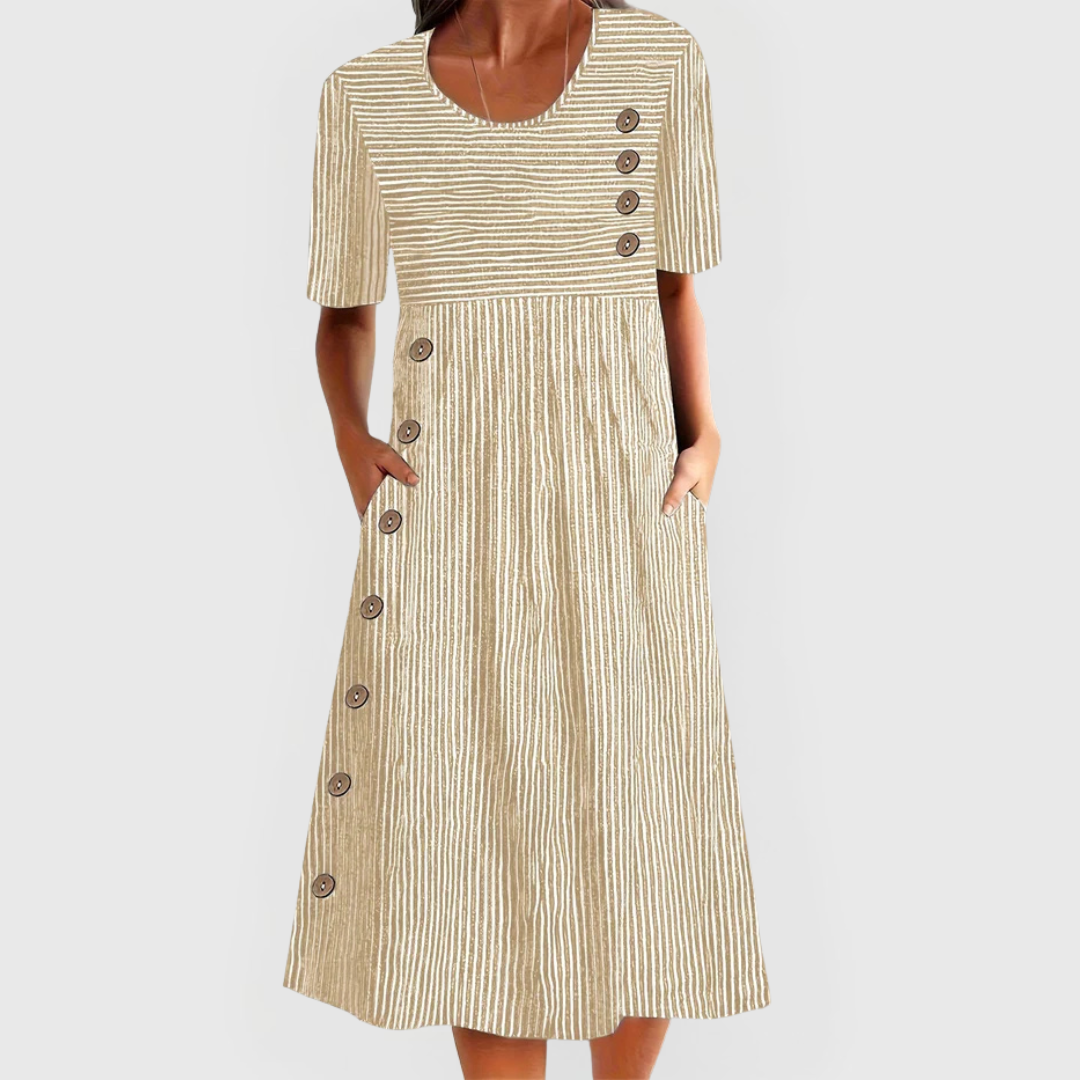 Julia | Robe midi rayée