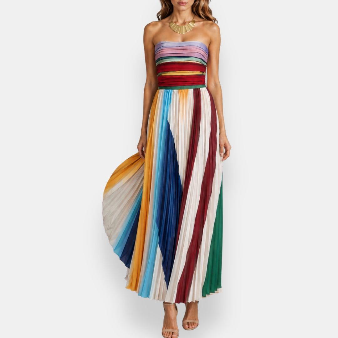 Holvarine | Robe longue plissée bustier