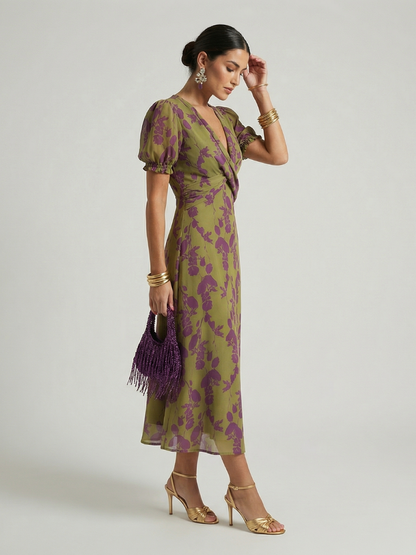 Louise | Robe midi fleurie décontractée