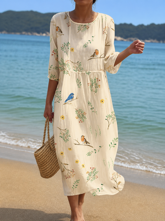 Robe femme décontractée à motifs floraux