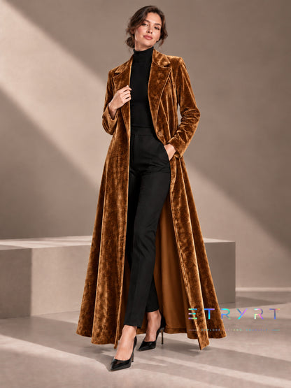 Beatrice | Long manteau ouvert en velours