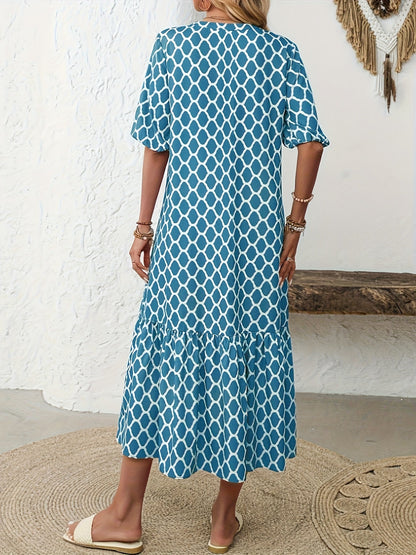 Rosalie – Robe midi fluide et confortable à motif élégant