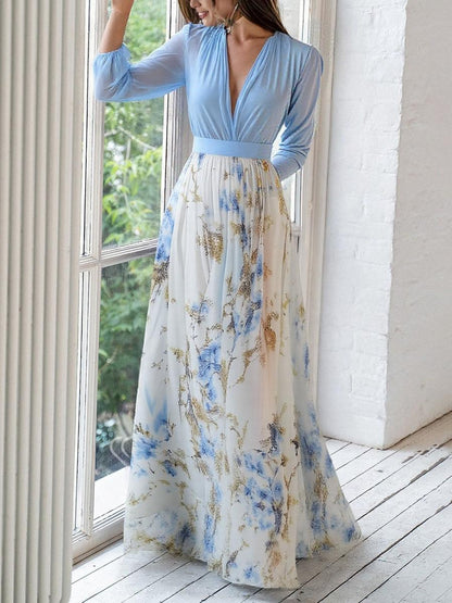 Éléonore – Robe longue fleurie élégante