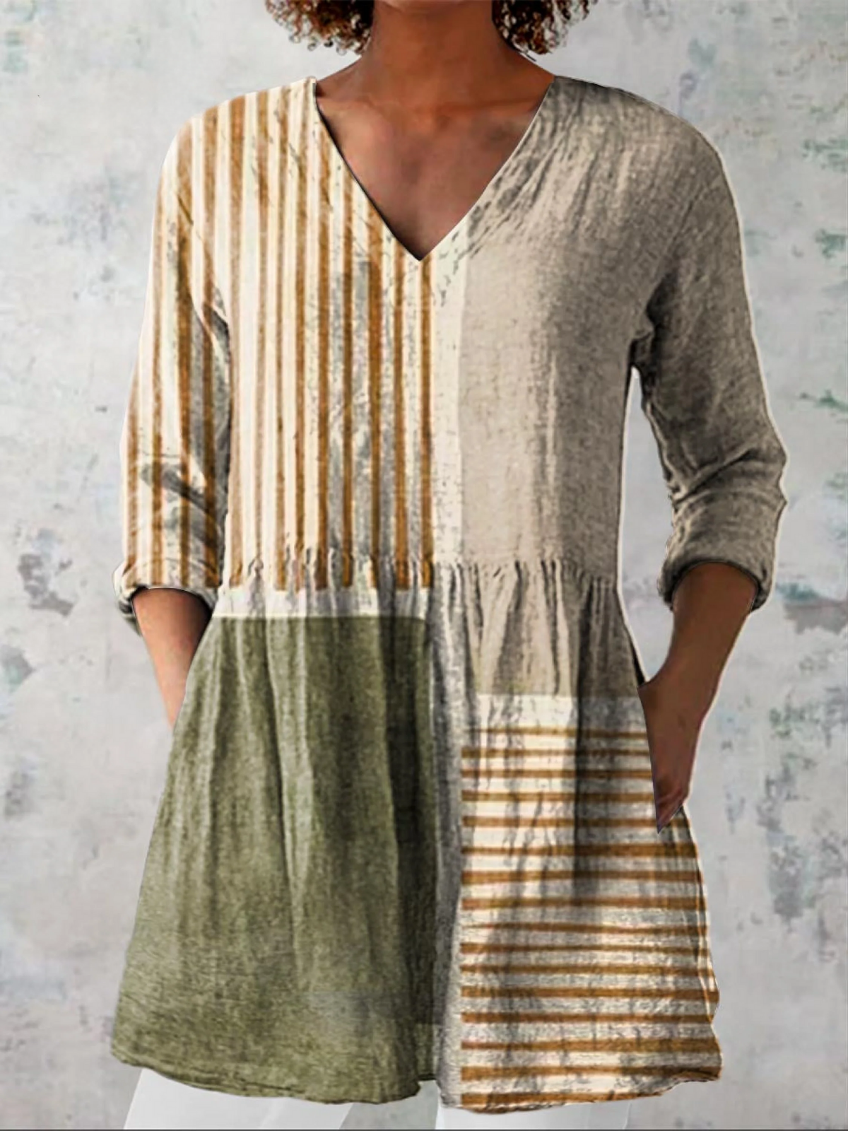 Camille | Longue Blouse avec Décolleté en V